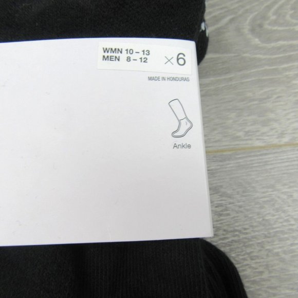 Nike Everyday Plus Cushioned Ankle Socks 6 Pack Mens Size 8-12 Black Dri-Fit NEW - Picture 4 of 9